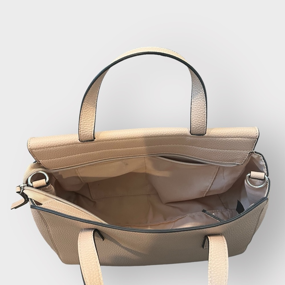 Nanette Lepore Tan Flap Pocket Tote Crossbody Purse Bag - Picture 6 of 7